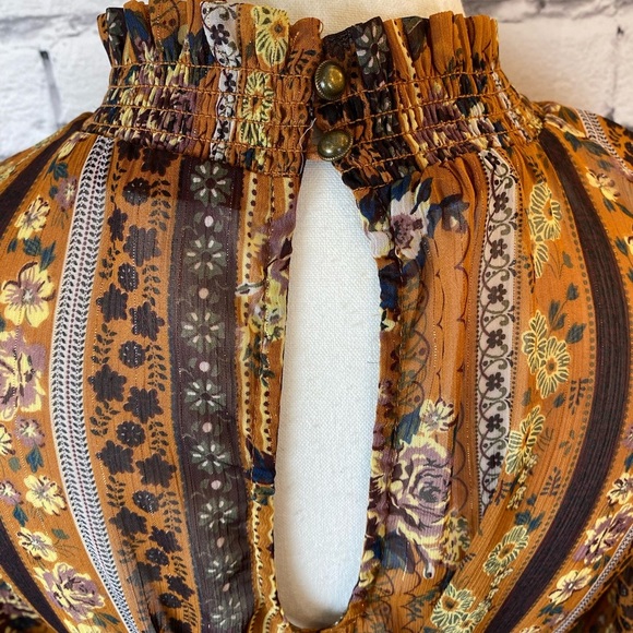 Maurice’s Long Sleeve Floral Boho Blouse Top size Large - Picture 8 of 10